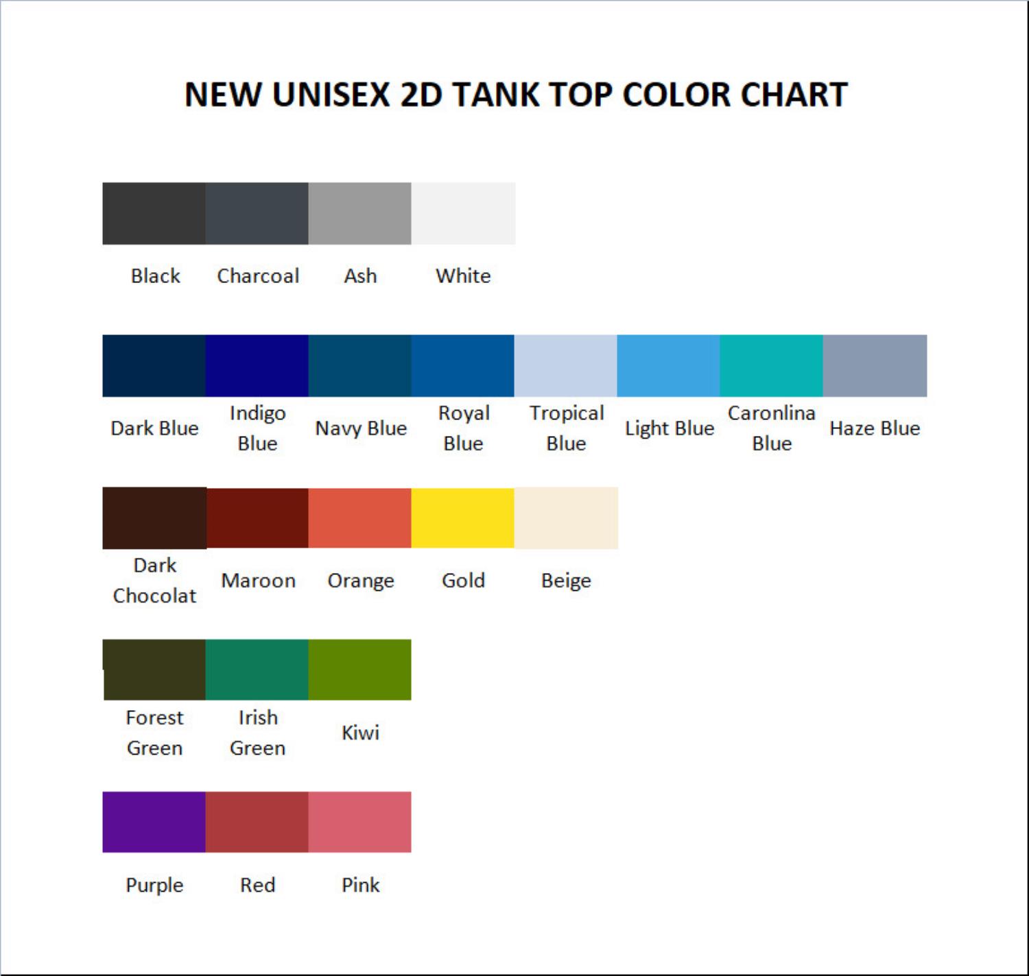 tank top color chart - Azur Lane Store