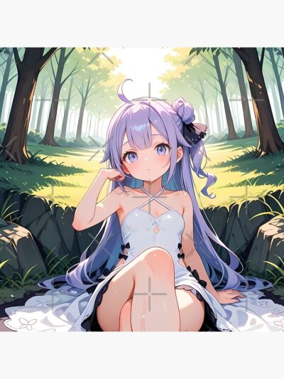 Alternative view of Unicorn Azur Lane Sunny Forest Daydream By The Stream Throw Pillow