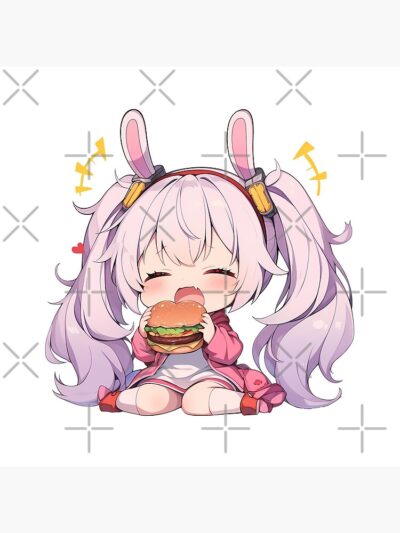 Alternative view of Laffey Azur Lane Chibi Burger Moment Throw Pillow