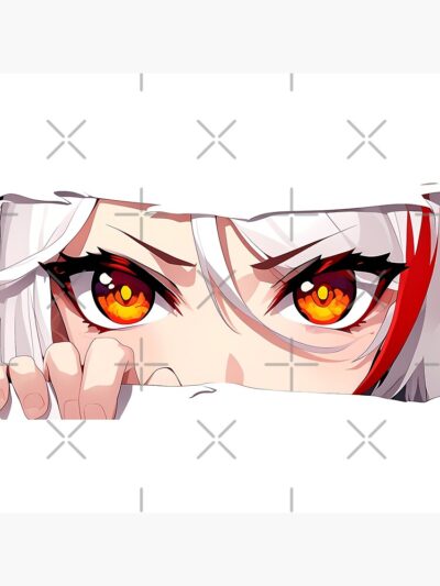 Alternative view of Prinz Eugen Azur Lane Fiery Eyes Torn Paper Peek Throw Pillow