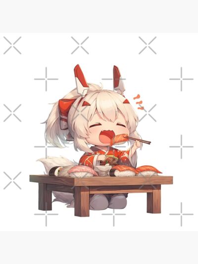 Alternative view of Ayanami Azur Lane Chibi Sushi Snack Time Throw Pillow
