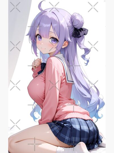 Alternative view of Unicorn Azur Lane Soft School Uniform Pastel Pose Shower Curtain