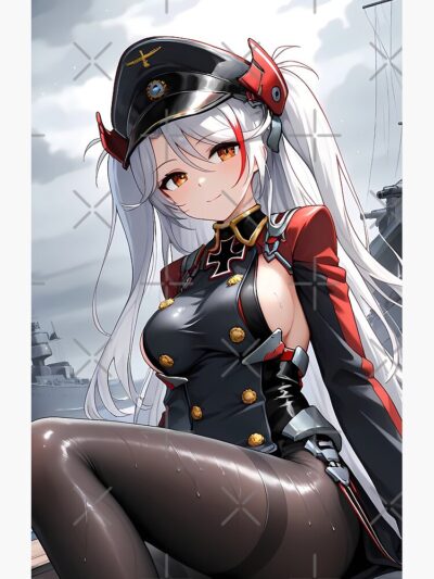 Alternative view of Prinz Eugen Azur Lane Overcast Ocean Uniform Calm Shower Curtain