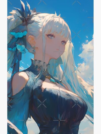 Alternative view of Formidable Azur Lane Sky Blue Elegant Fantasy Waifu Shower Curtain