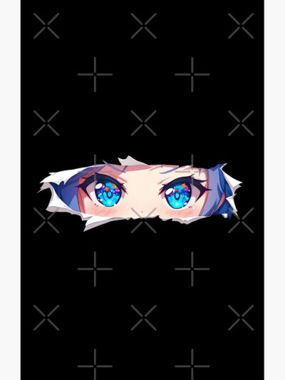 Alternative view of Illustrious Azur Lane Blue Eyes Torn Paper Peek Shower Curtain