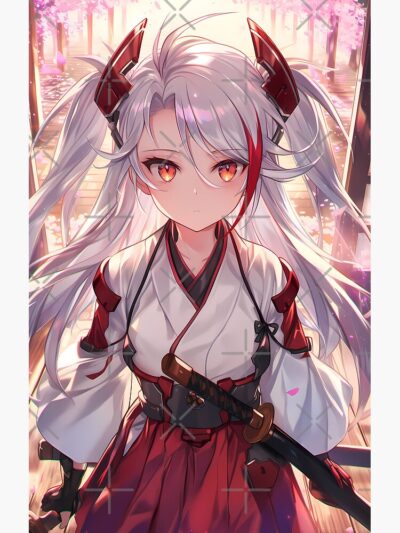 Alternative view of Prinz Eugen Azur Lane Chibi Elegant Shrine Cherry Blossoms Shower Curtain