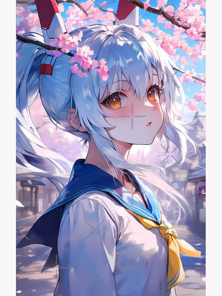 Ayanami Azur Lane Cherry Blossom Spring Stare Shower Curtain - Image 2