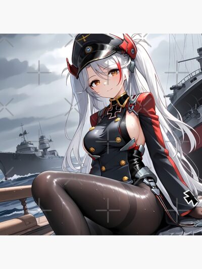 Alternative view of Prinz Eugen Azur Lane Overcast Ocean Uniform Calm Tapestry