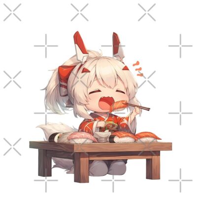 Alternative view of Ayanami Azur Lane Chibi Sushi Snack Time Tote Bag