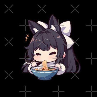 Alternative view of Takao Azur Lane Chibi Ramen Kawaii Noodles Serious Slurp Tote Bag