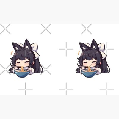 Alternative view of Takao Azur Lane Chibi Ramen Kawaii Noodles Serious Slurp Mug