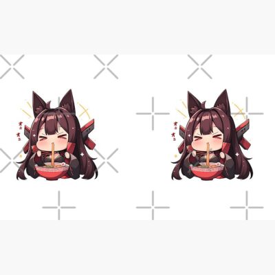 Alternative view of Akagi Azur Lane Chibi Ramen Kawaii Noodles Fox Spirit Mug