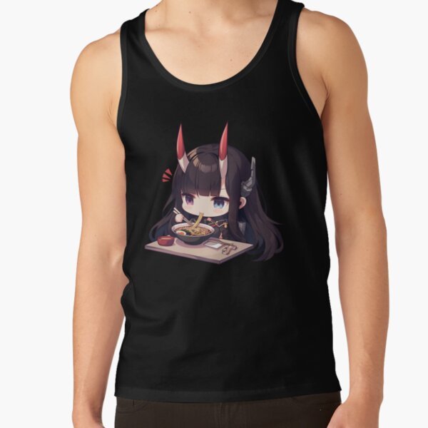 Noshiro Azur Lane Chibi Ramen Slurp Quiet Night Tank Top - Image 2