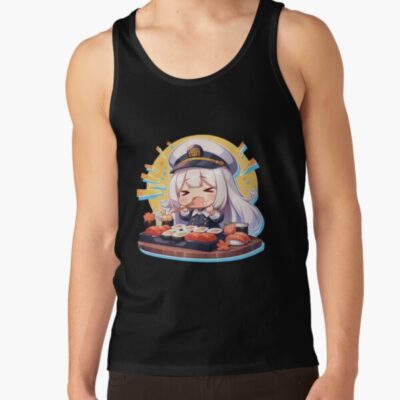 Alternative view of Enterprise Azur Lane Captain Chibi Sushi Party Tank Top