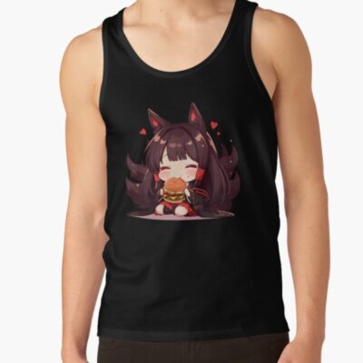 Alternative view of Akagi Azur Lane Chibi Burger Obsession Tank Top