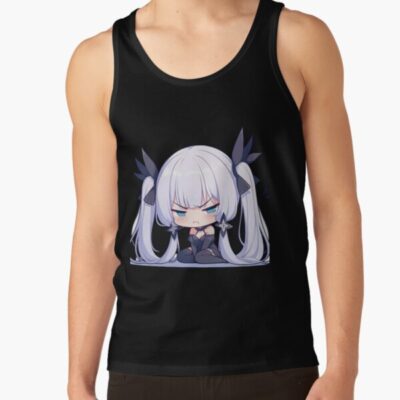 Alternative view of Illustrious Azur Lane Chibi Angry Kawaii Waifu Pout Tank Top
