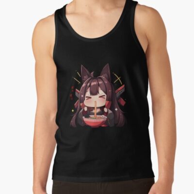 Alternative view of Akagi Azur Lane Chibi Ramen Kawaii Noodles Fox Spirit Tank Top