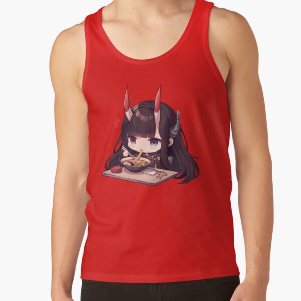 Noshiro Azur Lane Chibi Ramen Slurp Quiet Night Tank Top - Image 4