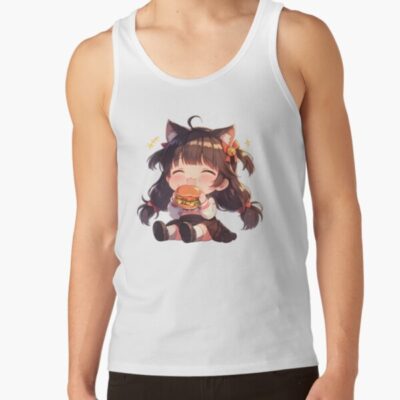Takao Azur Lane Chibi Burger Focus Tank Top