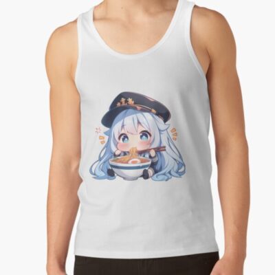 Enterprise Azur Lane Kawaii Ramen Chibi Noodles Bite Tank Top