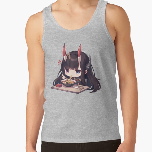 Noshiro Azur Lane Chibi Ramen Slurp Quiet Night Tank Top - Image 3