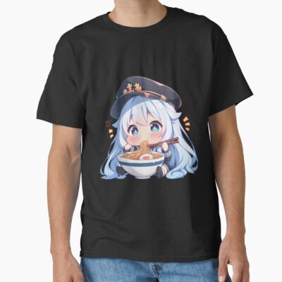 Alternative view of Enterprise Azur Lane Kawaii Ramen Chibi Noodles Bite T-shirt