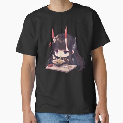 Alternative view of Noshiro Azur Lane Chibi Ramen Slurp Quiet Night T-shirt