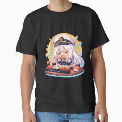 Alternative view of Enterprise Azur Lane Captain Chibi Sushi Party T-shirt