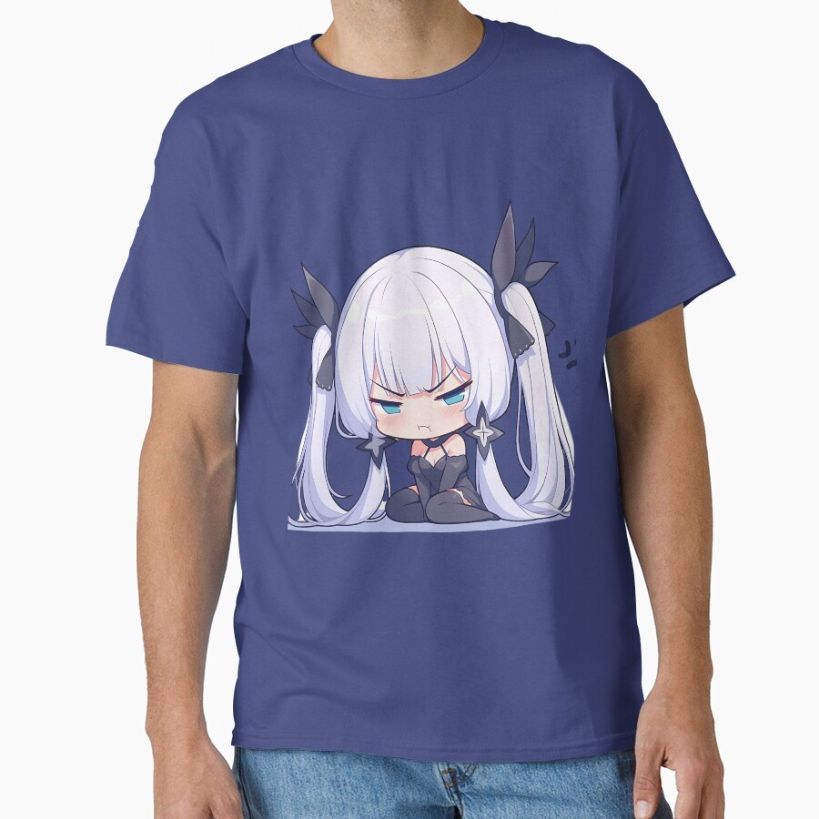 Illustrious Azur Lane Chibi Angry Kawaii Waifu Pout T-shirt - Image 4