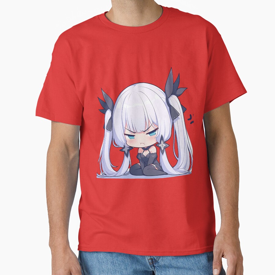 Illustrious Azur Lane Chibi Angry Kawaii Waifu Pout T-shirt - Image 5