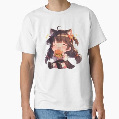 Takao Azur Lane Chibi Burger Focus T-shirt