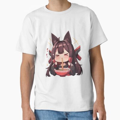 Akagi Azur Lane Chibi Ramen Kawaii Noodles Fox Spirit T-shirt