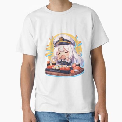 Enterprise Azur Lane Captain Chibi Sushi Party T-shirt