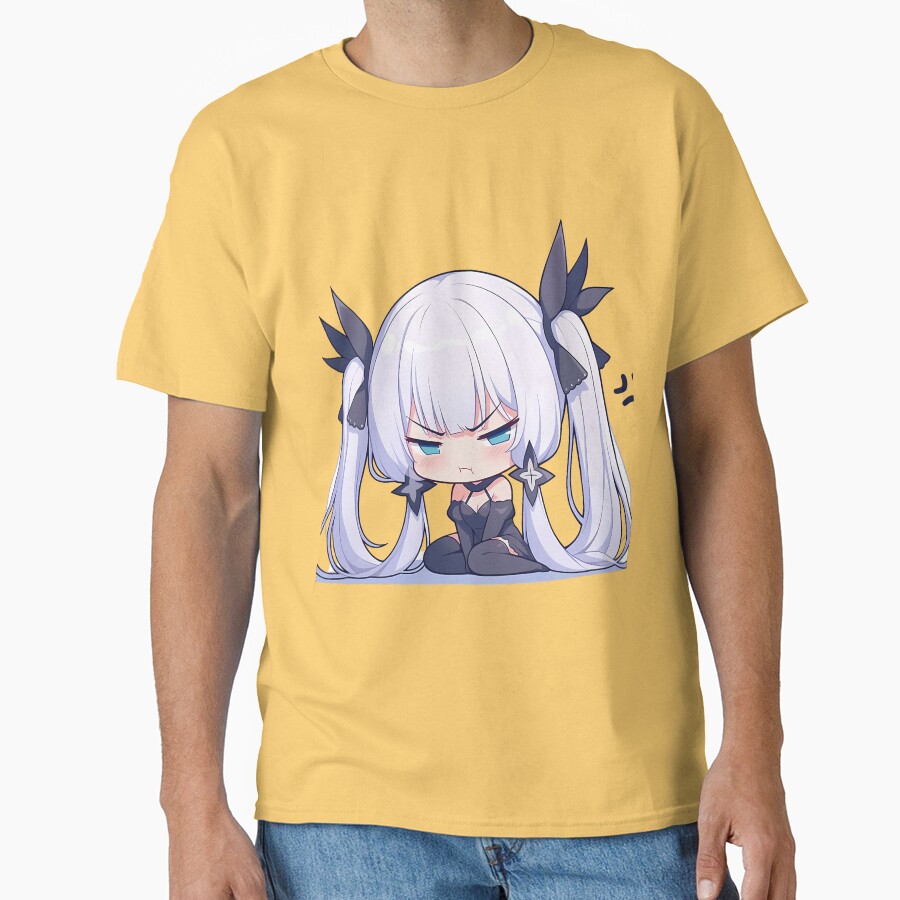 Illustrious Azur Lane Chibi Angry Kawaii Waifu Pout T-shirt - Image 6