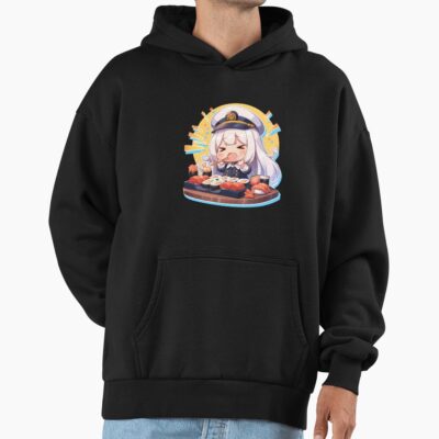 Alternative view of Enterprise Azur Lane Captain Chibi Sushi Party Hoodie