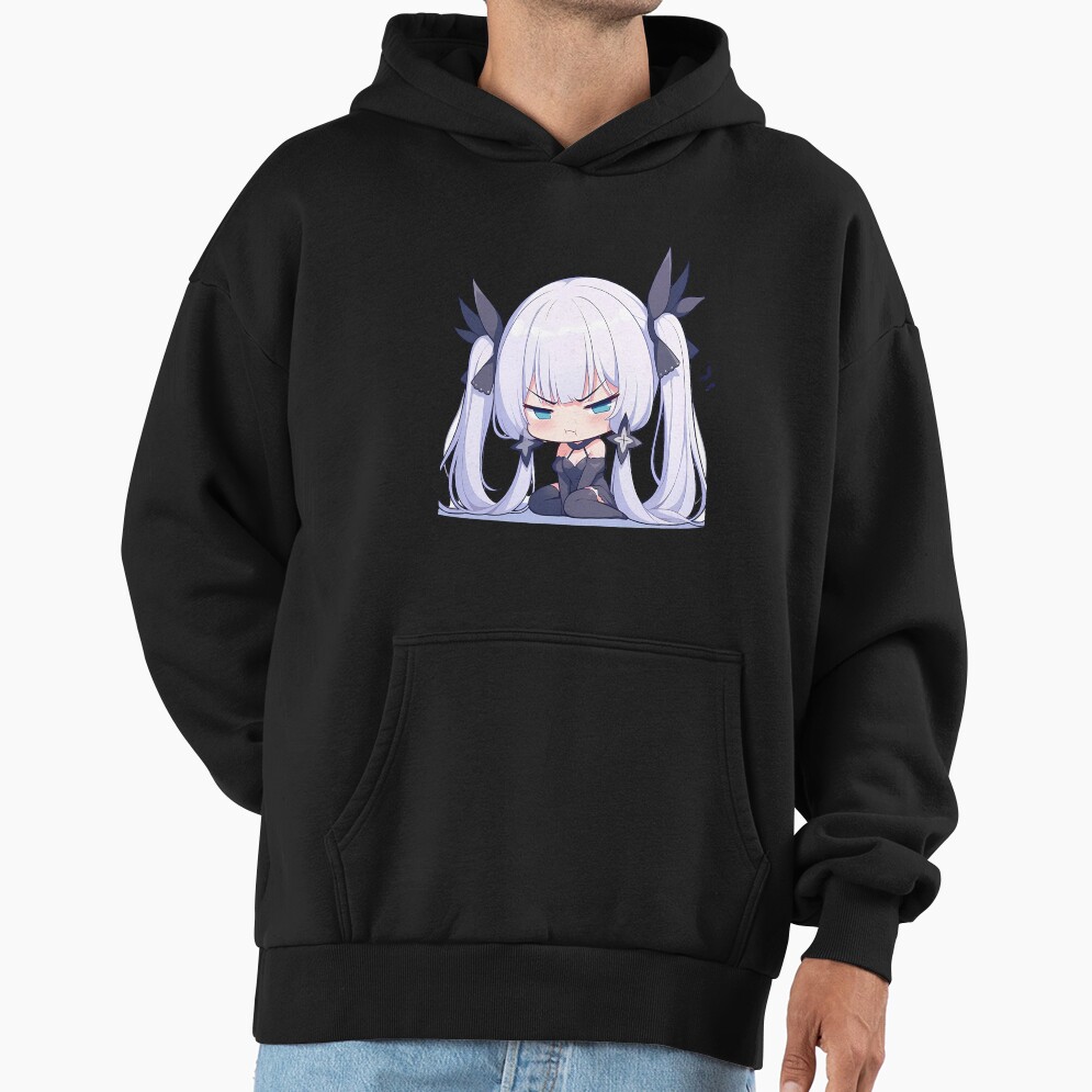 Illustrious Azur Lane Chibi Angry Kawaii Waifu Pout Hoodie - Image 2