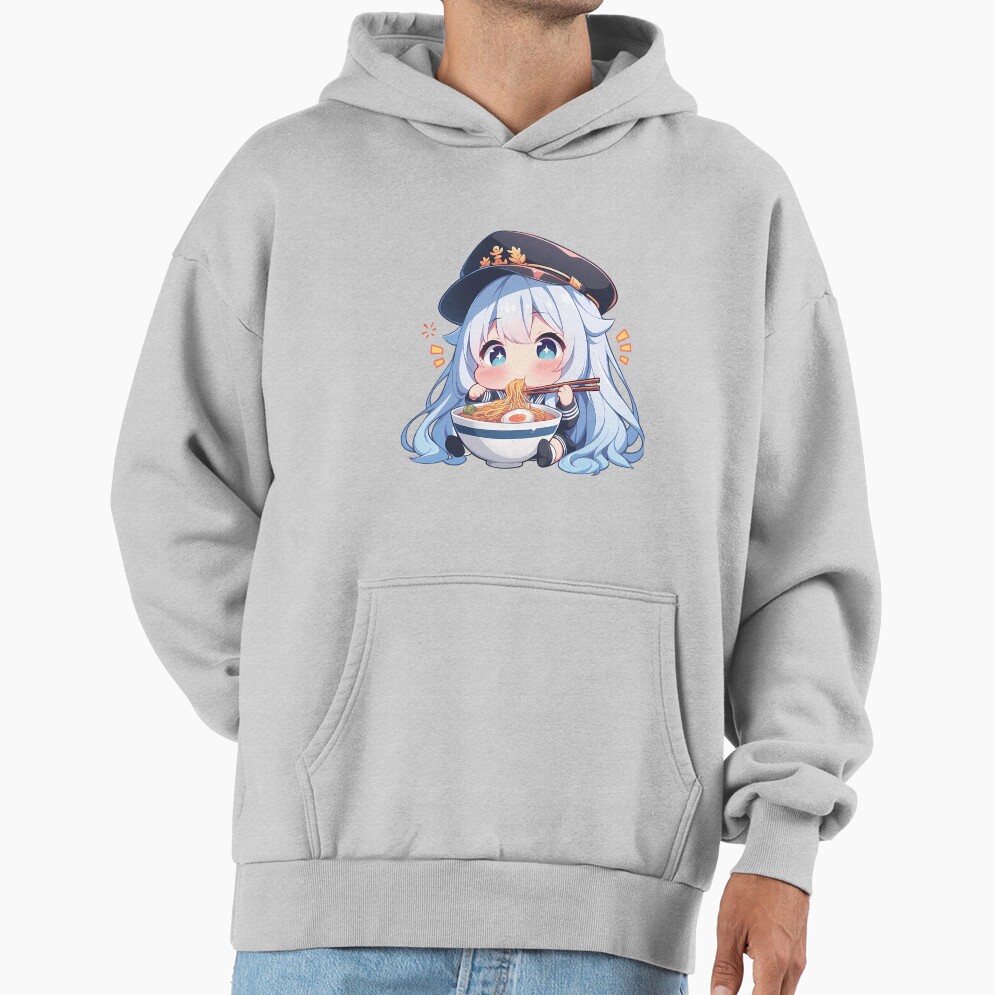 Enterprise Azur Lane Kawaii Ramen Chibi Noodles Bite Hoodie - Image 4