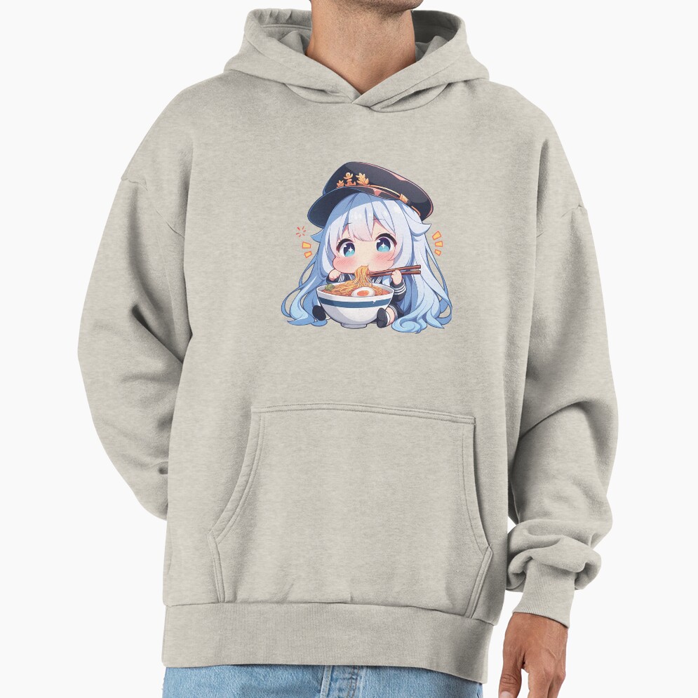 Enterprise Azur Lane Kawaii Ramen Chibi Noodles Bite Hoodie - Image 3