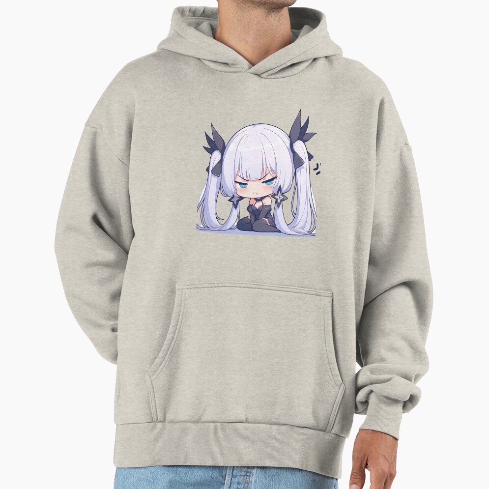 Illustrious Azur Lane Chibi Angry Kawaii Waifu Pout Hoodie - Image 3