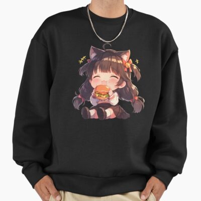 Alternative view of Takao Azur Lane Chibi Burger Focus Sweatshirt
