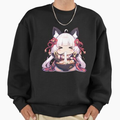 Alternative view of Illustrious Azur Lane Chibi Ramen Kimono Kawaii Feast Sweatshirt