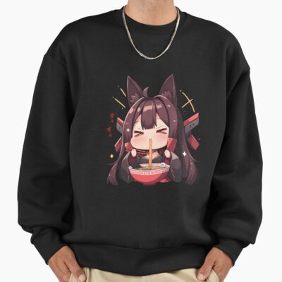 Alternative view of Akagi Azur Lane Chibi Ramen Kawaii Noodles Fox Spirit Sweatshirt