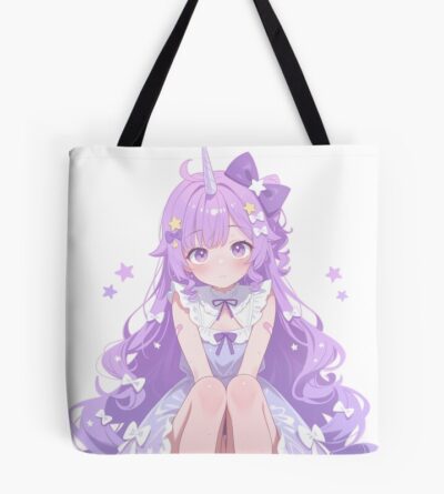 Unicorn Azur Lane Chibi Starry Pastel Bows Cute Magic Tote Bag