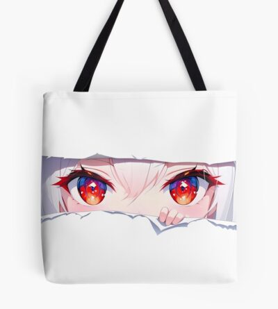 Formidable Azur Lane Red Eyes Peeker Torn Paper Closeup Tote Bag