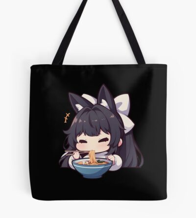 Takao Azur Lane Chibi Ramen Kawaii Noodles Serious Slurp Tote Bag