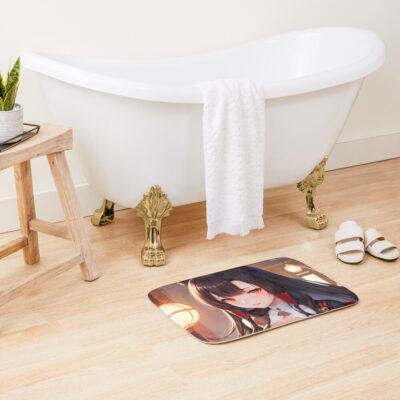Alternative view of Akagi Azur Lane Lantern Shrine Kitsune Moment Bath Mat
