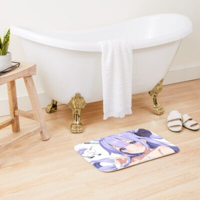 Alternative view of Unicorn Azur Lane Minimal Pastel Moment With Chibi Friend Bath Mat