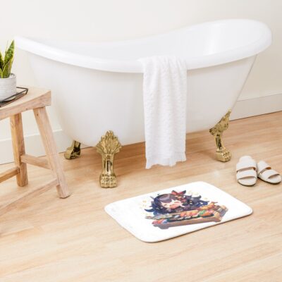 Alternative view of Taihou Azur Lane Sparkly Chibi Sushi Feast Bath Mat