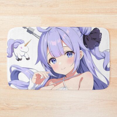Unicorn Azur Lane Minimal Pastel Moment With Chibi Friend Bath Mat