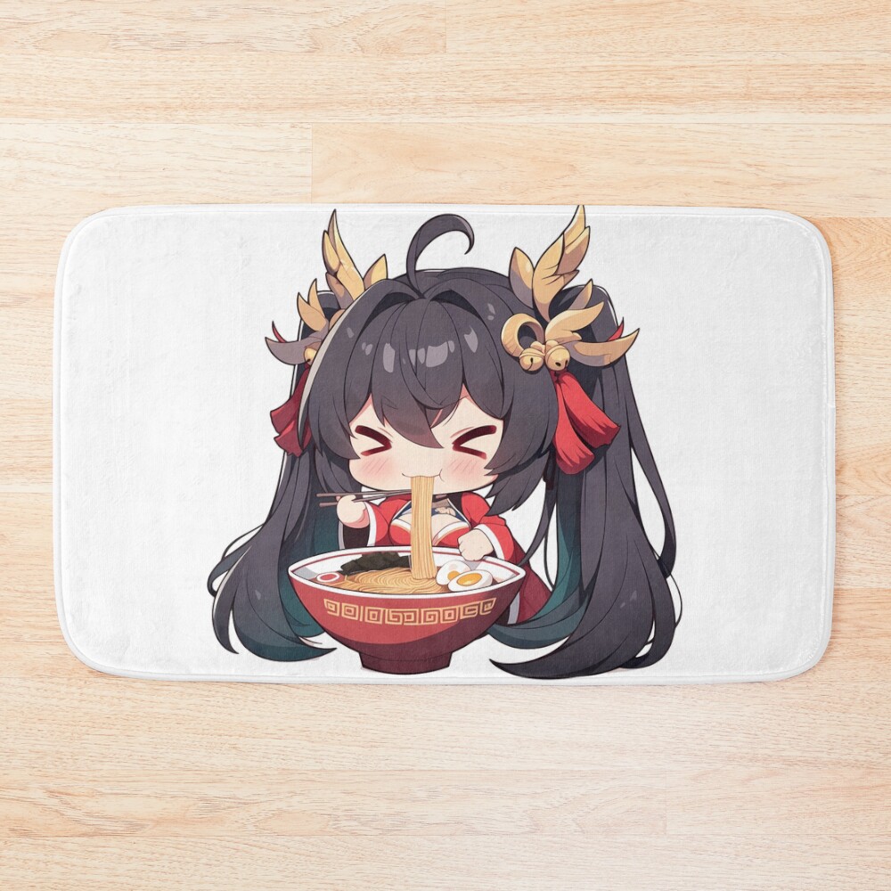 Taihou Azur Lane Kawaii Ramen Chibi Kimono Noodles Bath Mat